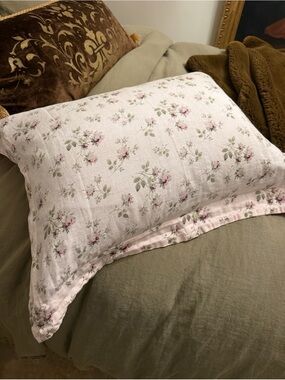Vintage Bella Notte linen light rose/pale pink PAIR OF STANDARD SHAMS 2” flange